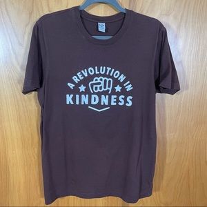 Kavio! Guy, KIndness Graphic T-Shirt, Brown.  Size Large! Excellent condition!